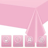 6Pcs Light Pink Tablecloth,Disposable Plastic Tablecloths,Waterproof