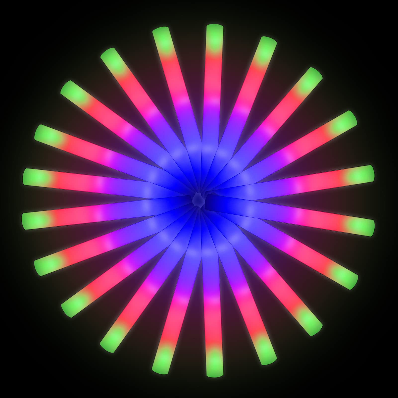 LifBetter 118 pcs Glow Foam Sticks, LED Glow Sticks 3 Modes Colorful
