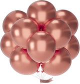 Metallic Rose Gold Balloons 20 pcs and PartyWoo Metallic Rose Gold