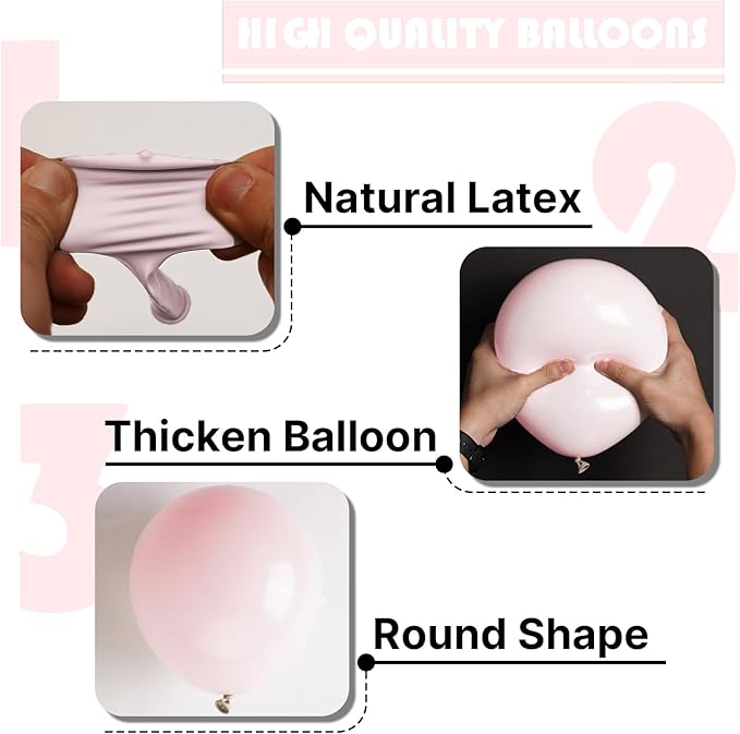 PartyWoo Pale Pink Balloons 100pcs Different Sizes of 18 12 10 5 Inch