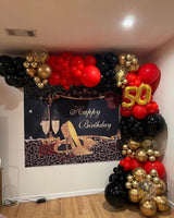 Bezente Red Black and Gold Latex Balloons,60pcs 12 inch Red Black