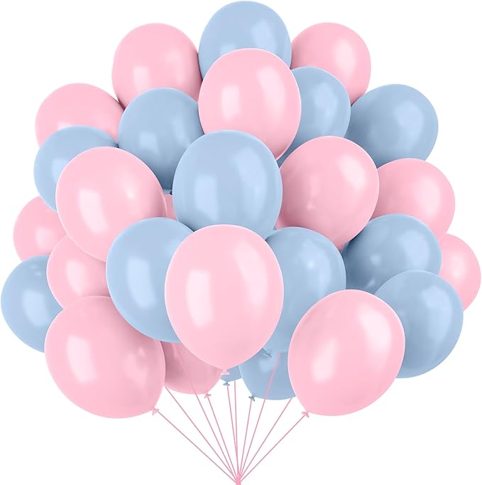 Pink and Blue Latex Balloons, 67 12 Inch Pink Blue Gender Reveal