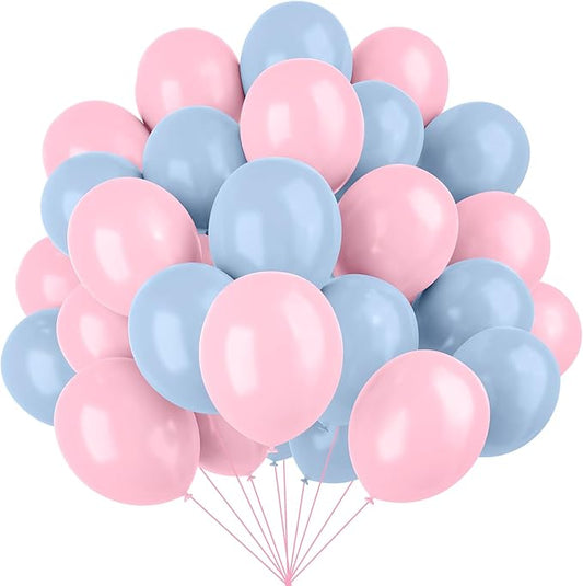 Pink and Blue Latex Balloons, 67 12 Inch Pink Blue Gender Reveal