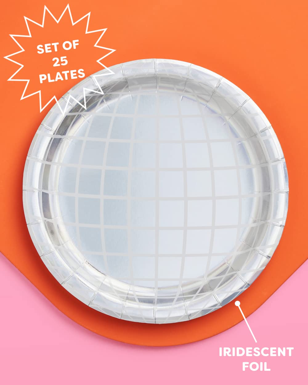xo, Fetti Disco Ball Paper Plates - 25 pk, 9" | Bachelorette Party