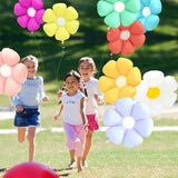 Cute Matte Daisy Flower Balloon Rainbow Garland Groovy Boho Daisy