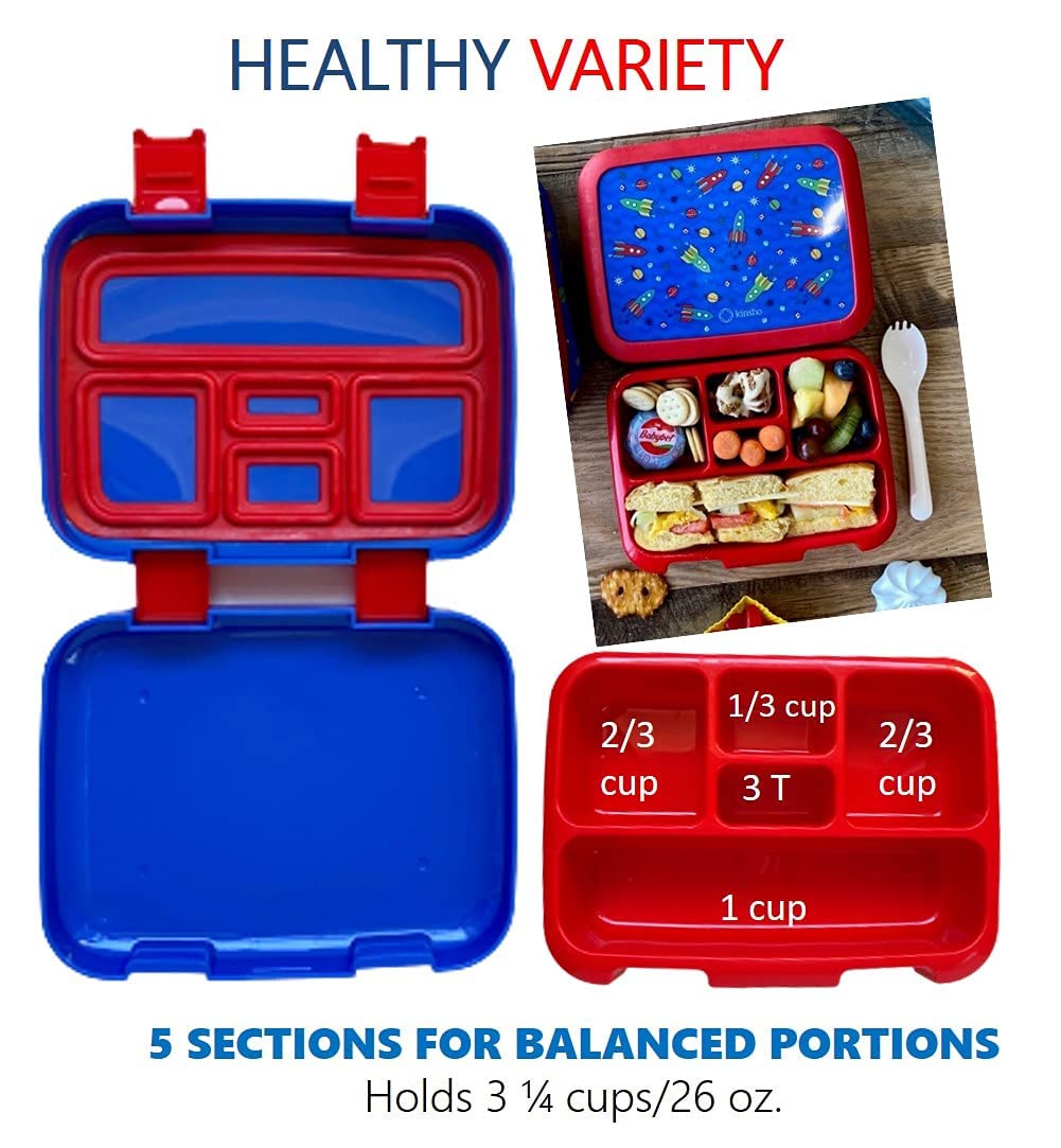 kinsho Bento Lunch Box, Water Bottle, Ice Pack Set For Kids Toddlers,
