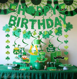 Happy Birthday Banner for St Patrick's Day Decorations Green St