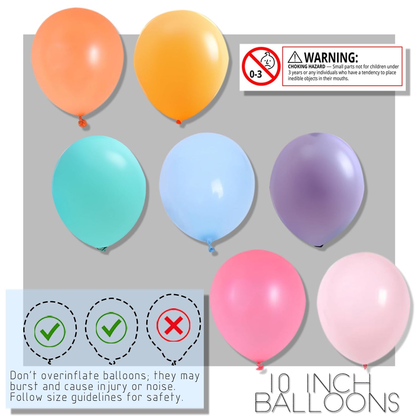 Tosuced Balloon Column Stand Kit,2 Sets of Assorted Rainbow Balloon