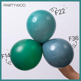 PartyWoo Slate Blue Balloons 50 pcs 12 Inch Dusty Blue Green Balloons