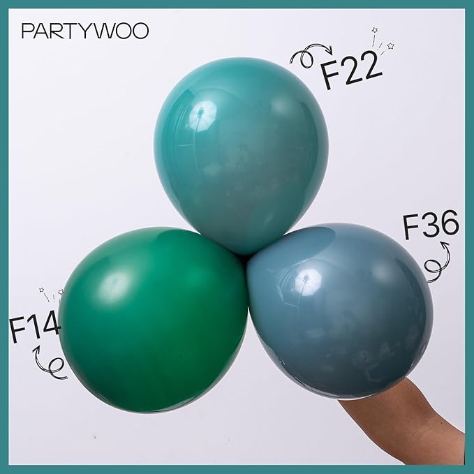 PartyWoo Slate Blue Balloons 100pcs Different Sizes Pack of 18 12 10