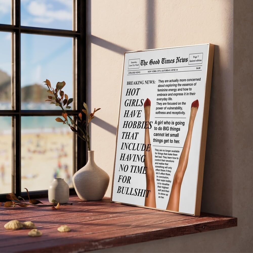 Retro Trendy Newspapers Wall art Decor Bar Cart Feminist Wall Art New