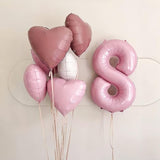 Light Pink Foil Balloon Number 7, 40'' Giant Self Inflating Number