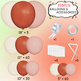 MEBAY Orange Pink Blush White Balloon Garland Arch Kit, 155Pcs Latex