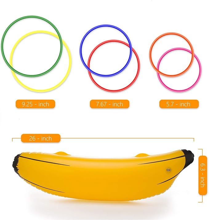 June Fox Inflatable Banana Ring Toss Game for Bachelorette Party,