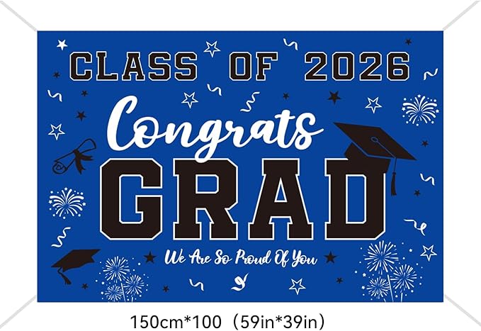 Graduation Decorations 2026 Blue Set, Congrats Grad Decor Set with