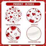 112 PCS Valentines Day Plates and Napkins Party Decorations Red