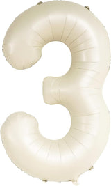 KatchOn, Cream White Number 3 Balloon Neutral - Giant, 40 Inch, Three