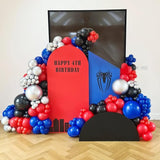 Red Blue and Black Balloons, 67pcs 12 Inch Red Blue Confetti Silver