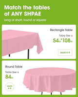Pureegg Plastic Table Cloth Disposable 10 Pack, 84'' Round Table #3