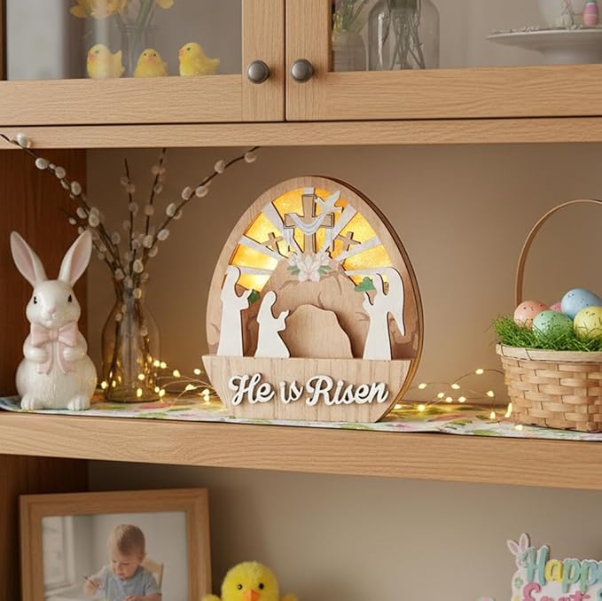 Valery Madelyn Easter Decorations with LED Light Lighted Empty Tomb