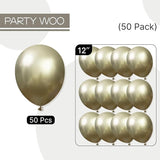 PartyWoo Metallic Green Balloons 50pcs 12 Inch Metallic Sage Olive