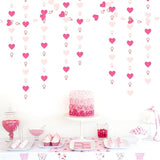 Hot-Pink Rose Gold Heart-Ring Garland - 52Ft Engagement Bachelorette