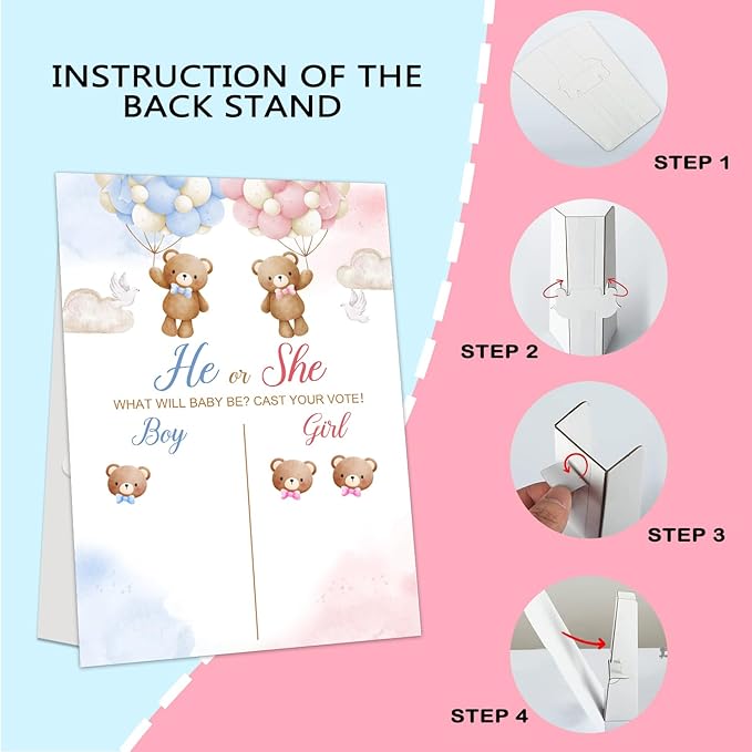Gender Reveal Party Games Bear Theme Baby Gender Reveal Voting