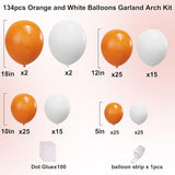 YMSZ Orange Balloons Arch Kit, 134pcs Orange and White Balloons for