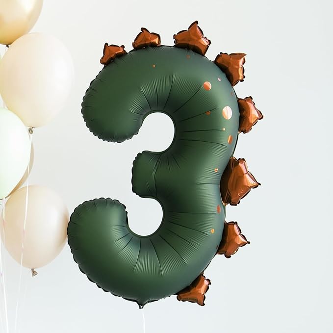 Dinosaur Number 3 Balloon PartyDeco 36 Inch Three Rex Balloons 3