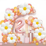 Daisy Balloons Two Groovy Birthday Decorations, 40 Inch Rose Gold