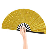 Tkocisa 2 Pack Glitter Large Folding Hand Fans for Line Dancing,