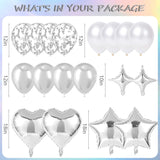 Silver Happy Birthday Decorations kit, Iridescent Happy Birthday