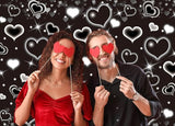 Black Heart Early 2000s Backdrop 7x5FT Valentine's Day Photography