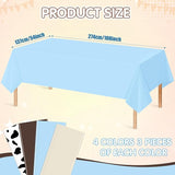 12 Pack Cowboy Baby Shower Plastic Tablecloth for Rectangle Tables
