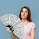 Tkocisa 2 Pack Glitter Large Folding Hand Fans for Line Dancing,