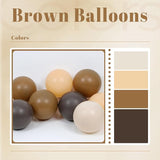 60pcs Brown Balloons 12inch with Dark Brown Coffee Nude Sand White