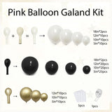 Black and Gold Balloon Arch Kit, Double Stuffed 129 Pcs Gold and