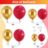 Red and Gold Balloon Arch Kit, Metallic Gold and Red Balloon Garland