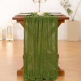 10pcs Moss Green Valentine's Day Cheesecloth Table Runner Boho