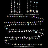 Iridescent Star Moon Circle Dot Garland Party Decoration Kit Hanging
