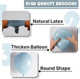 PartyWoo Dusty Blue Balloons 155pcs Different Sizes of 18 12 10 5