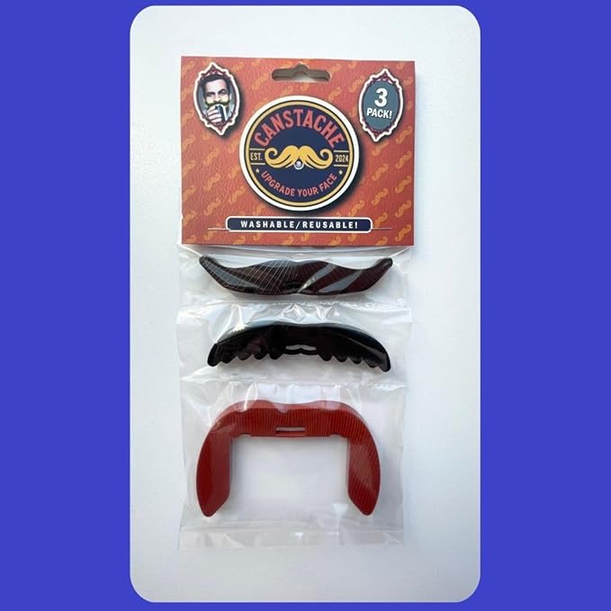 Reusable Novelty Can Mustache Clip - Clip-On Facial Hair Accessory