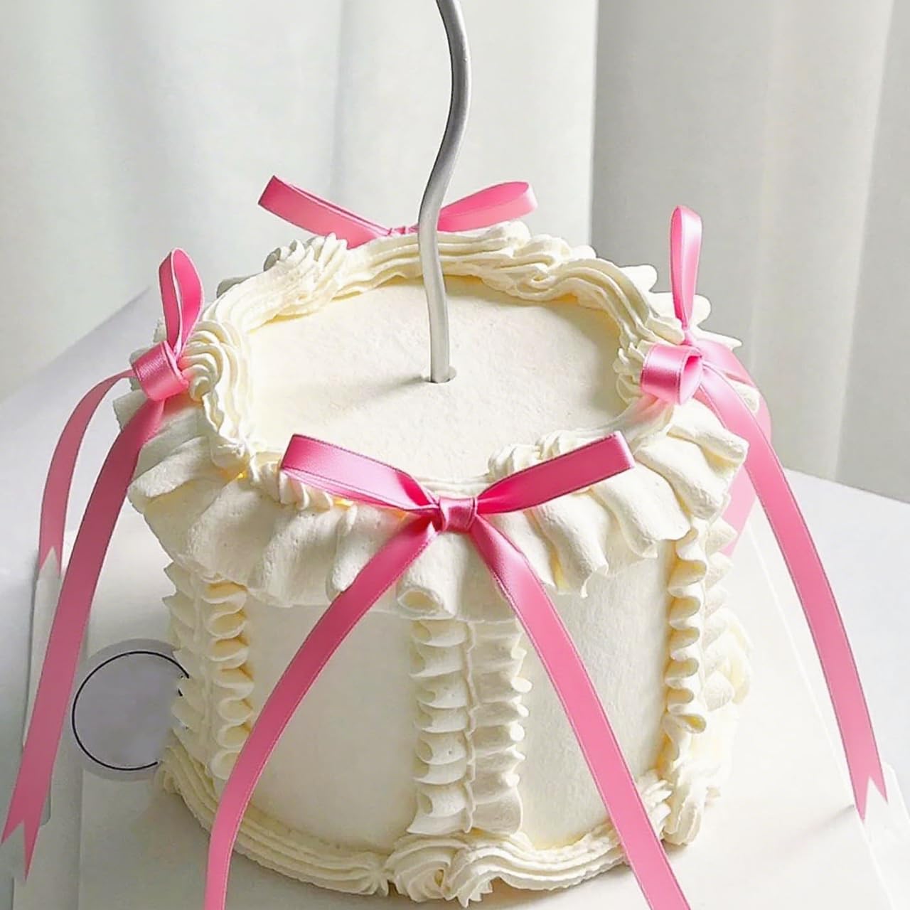 Pink Bow Cake Topper Pink Ribbons Bows for Cake Decorating Pink