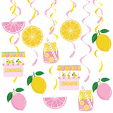 20Pcs Lemon Hanging Swirl Decorations, Citrus Lemonade Party Hanging