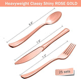 HOMIX 175 Pieces Rose Gold Party Supplies - Rose Gold Dot on White