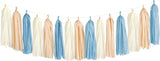Dusty-Blue Baby-Shower Party-Decorations Tassel-Garland - 15pcs