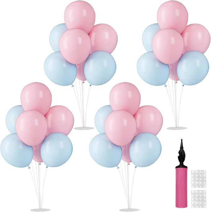 Voircoloria 6 Sets Balloon Stand Kits, Balloon Sticks with Base for