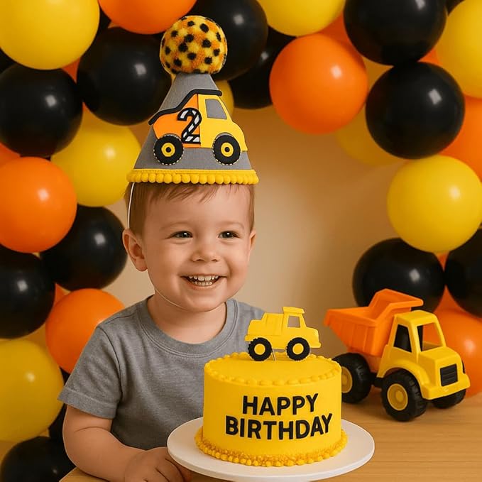 345 Pcs Construction 2nd Birthday Party Supplies Dump Truck Two