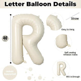 40 Inch Beige MR & MRS Balloons for Wedding Decor, Large Cream Mr and