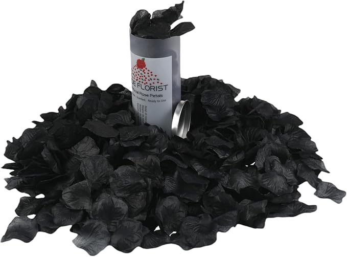 CODE FLORIST 1500 PCS Black Silk Rose Petals,Romantic
